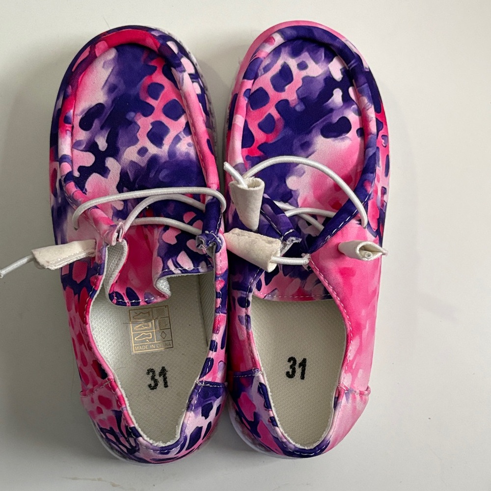 Hey Dude Kids Moccasins in Pink and Purple